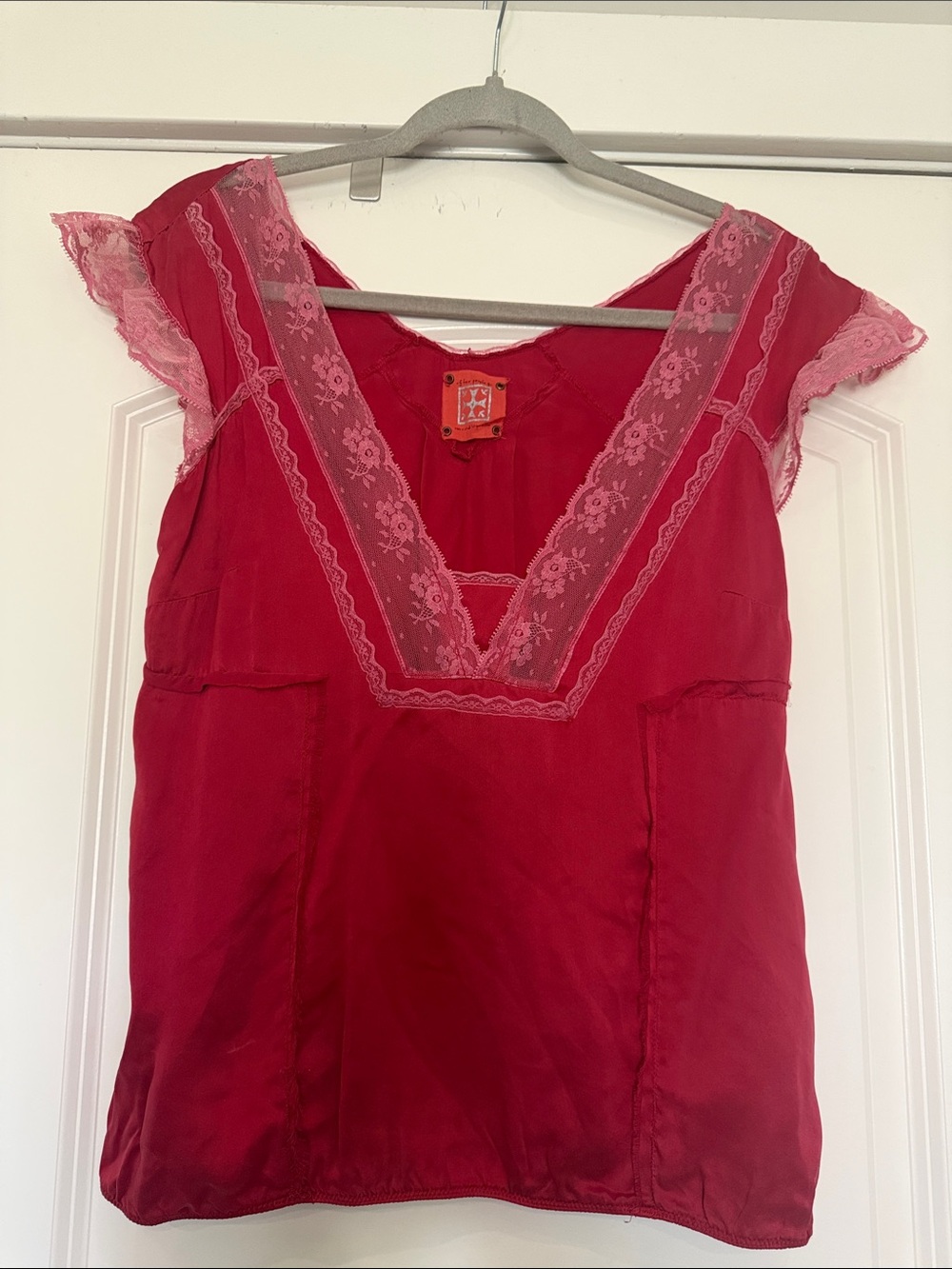 Vintage 100% silk Free People top